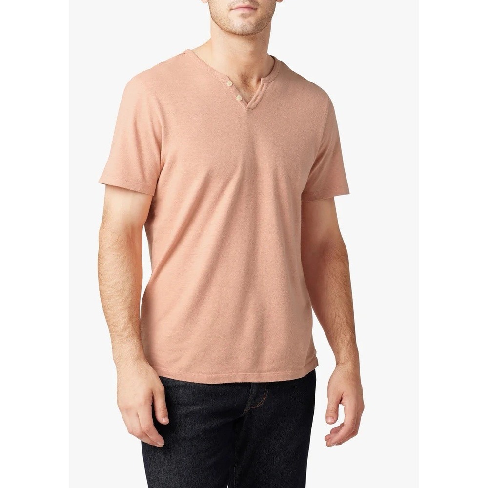 Joe's Jeans WINTZ‎ SHORT SLEEVE HEMP HENLEY Clay Small NWT